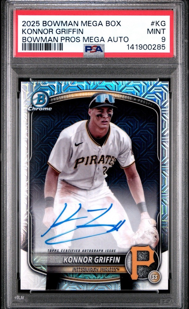 2025 Bowman Chrome Prospect Mega Box Autographs Konnor Griffin Psa 9