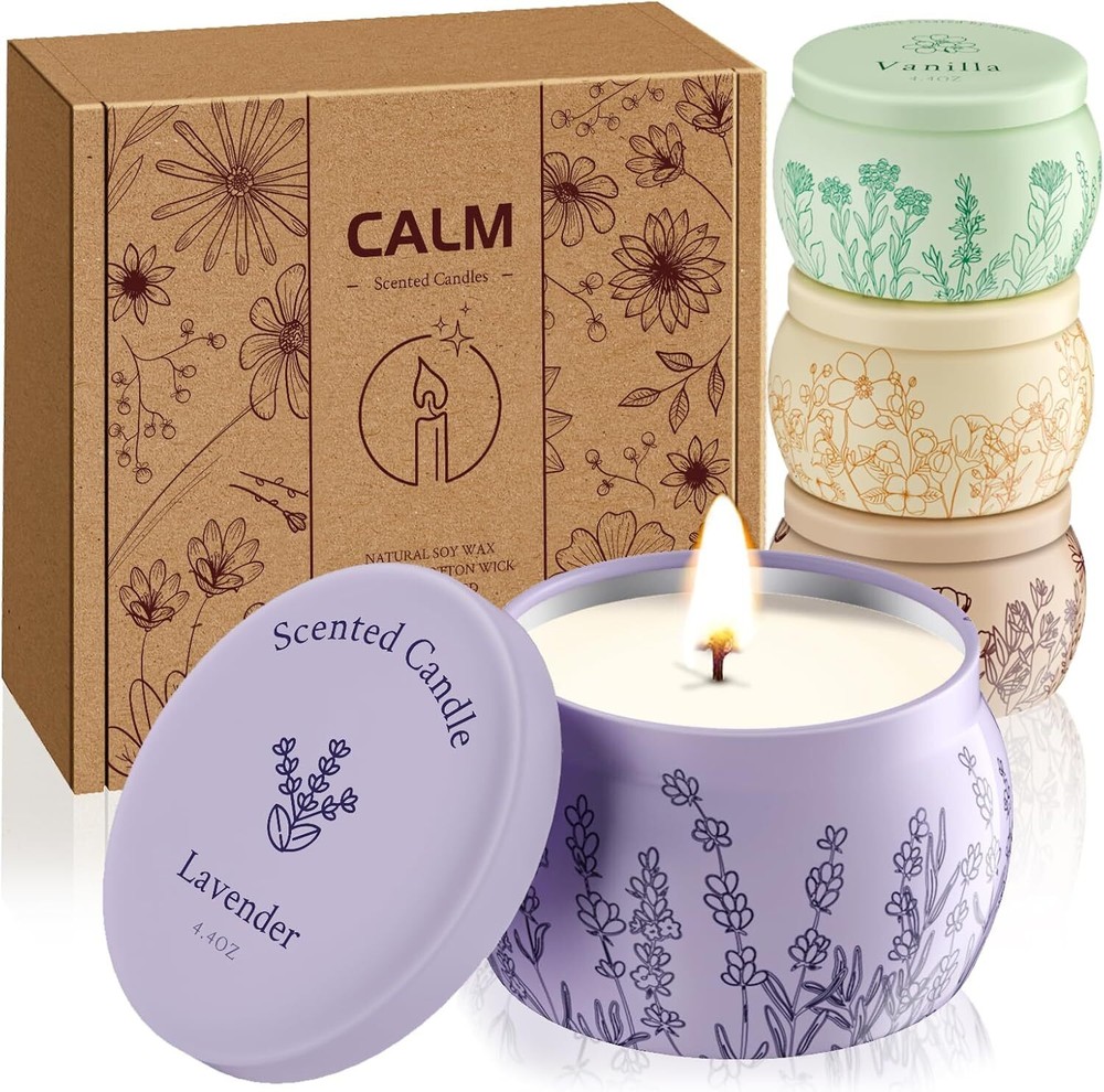 WarmEmbrace Scented Candles, 17.6oz Christmas Candles Presents for Mom Purple