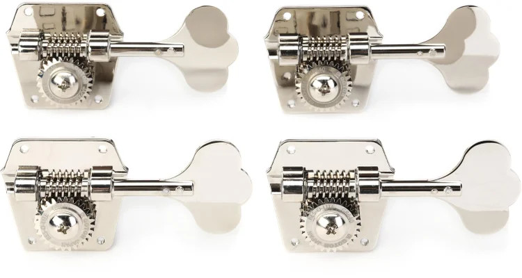 Gotoh GB640 Res-o-lite Bass Tuners - 4 In-line Right-handed, Nickel