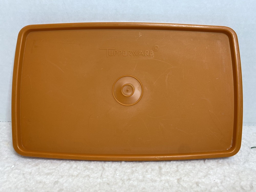Tupperware Pak N Stor Freezer 714-3 Orange Rectangular Lid Replacement