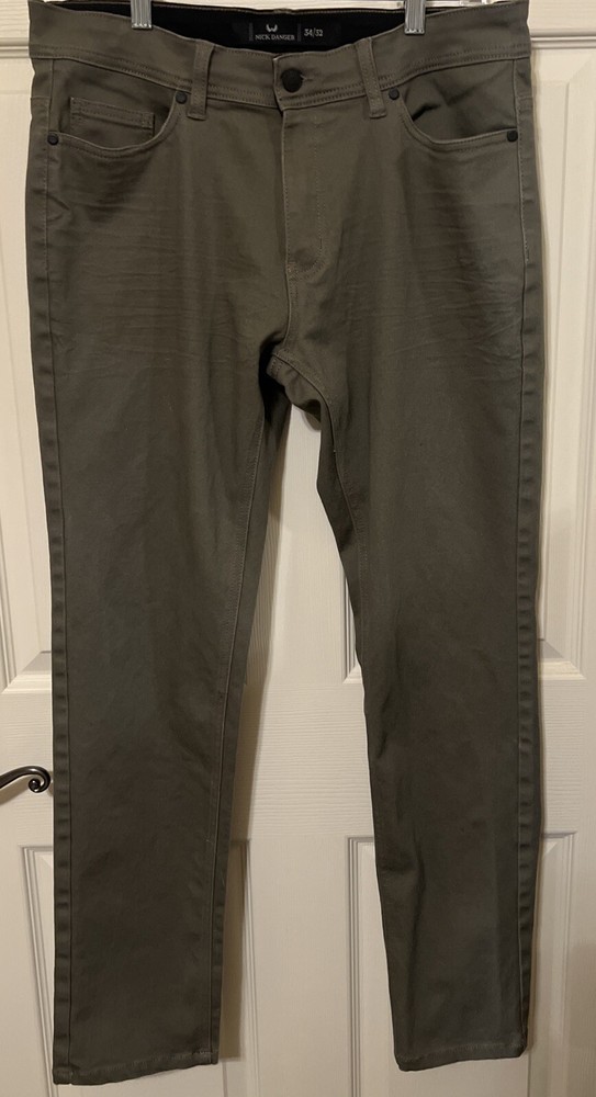 Nick Danger Pants Men's Army Green  34/32 Stretch Pants Skinny Fit