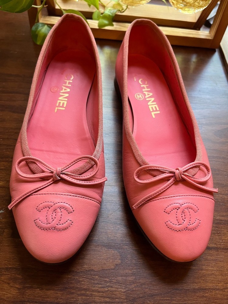 Chanel pink leather ballet flats EU size 36.5
