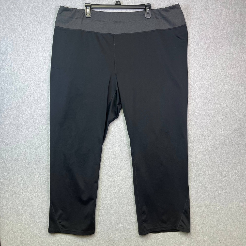 Rebook Leggings Women 3XL Black Gray High Rise Breathable Yoga Gym Pull On 42x30