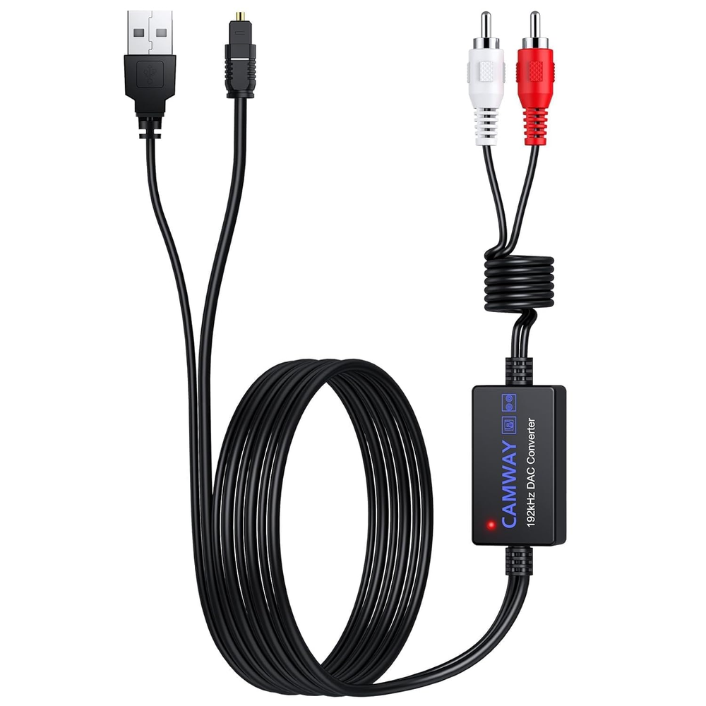 CAMWAY Digital to Analog Audio Converter,Optical to RCA Converter,Spdif to Rca,1