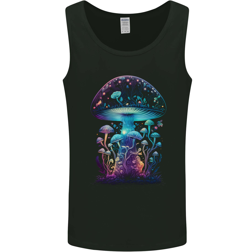 Translucent Fantasy Magic Mushrooms LSD Trippy Mens Vest Tank Top
