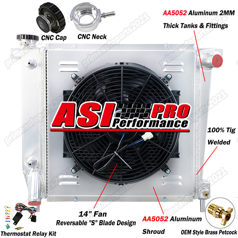 3 Row Aluminum Radiator with Shroud Fan for 1985-94 Ford Explorer Ranger Bronco II