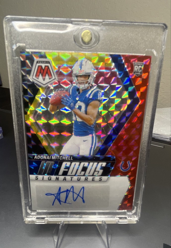 2024 Mosaic In Focus Signatures Adonai Mitchell Choice Fusion Red/Yellow Prizm