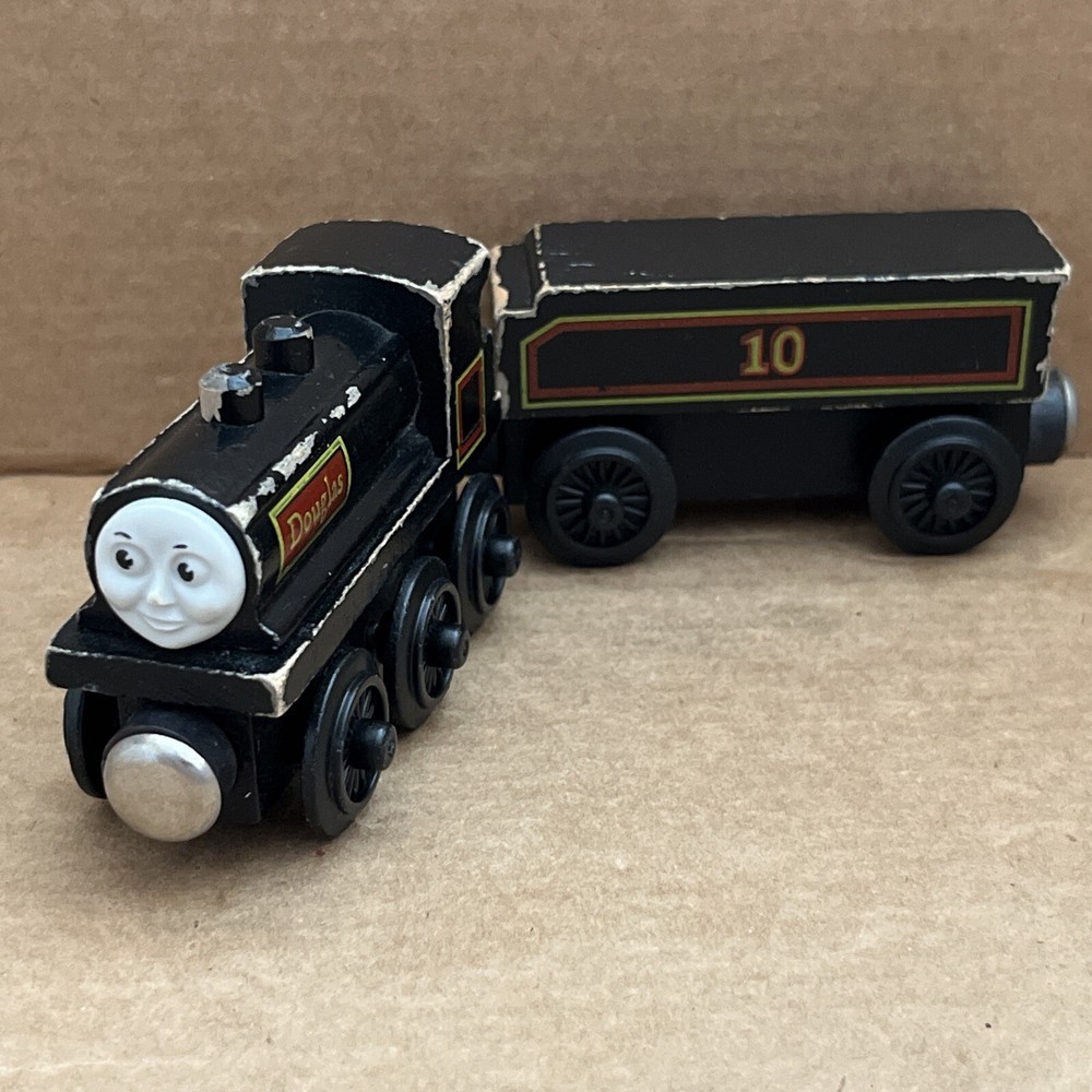 Scottish Twin Douglas & Tender 1992 Thomas Wooden Railway Train Set Used