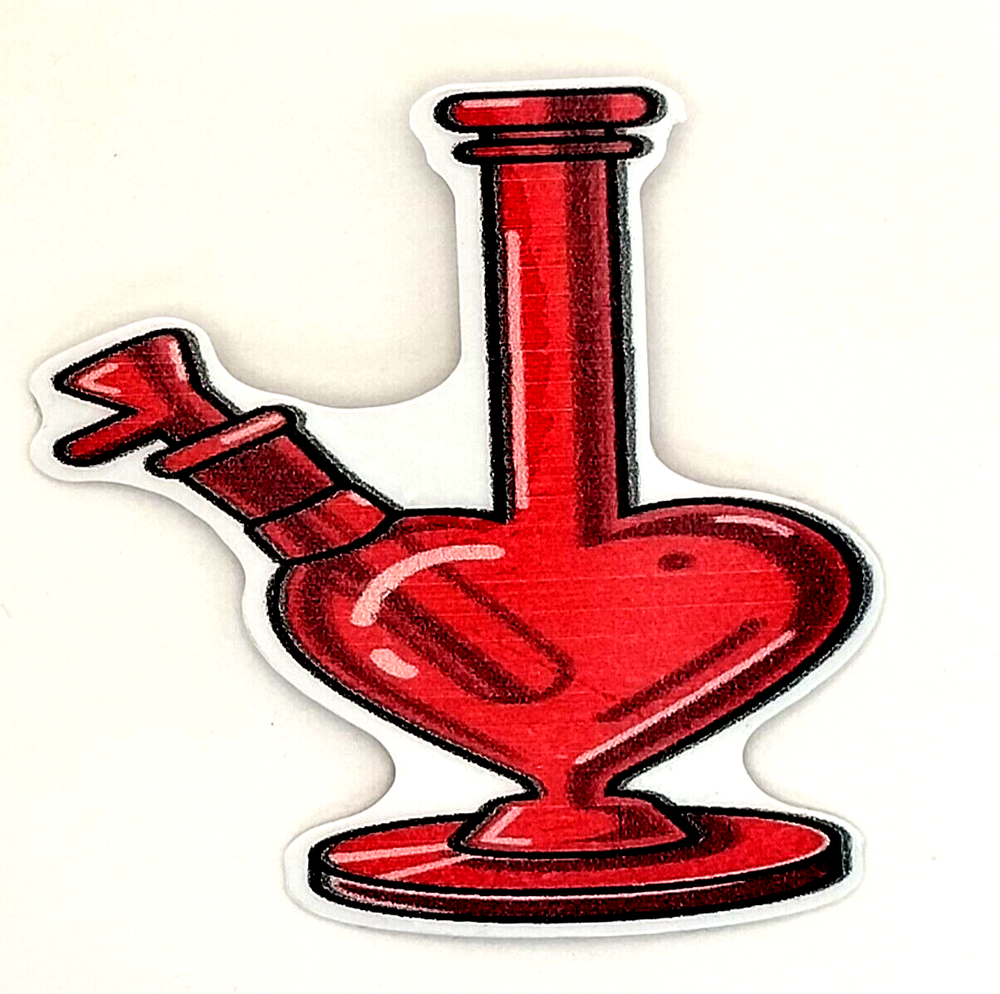 Heart Bong Valentines Cannabis Vinyl Sticker Marijuana UV Resistant Weed Love