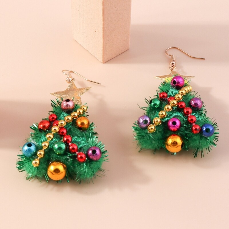 Fashion Christmas Tree Pendant Earrings Unique Charm Dangle Earrings Jewelry
