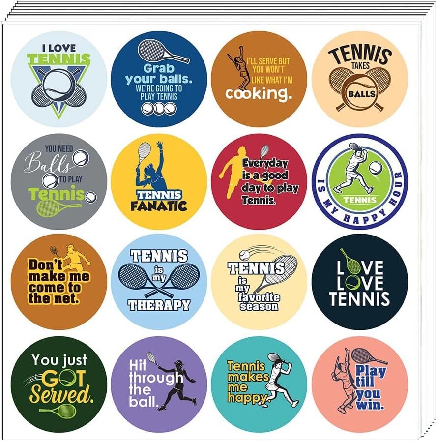 Tennis lovers stickers (5 Sets X 16 Designs)