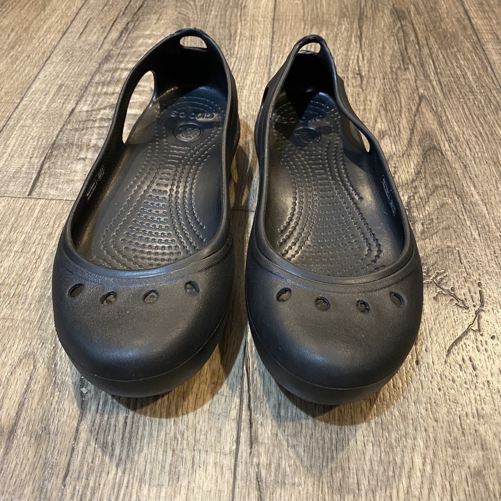 Crocs Womens Kadee Ballet Flats Size 7 US Black Slip On Shoes Comfort