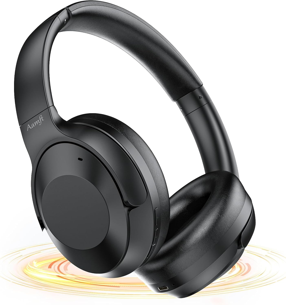 Hybrid Active Noise Cancelling Headphones Wireless over Ear Bluetooth Black