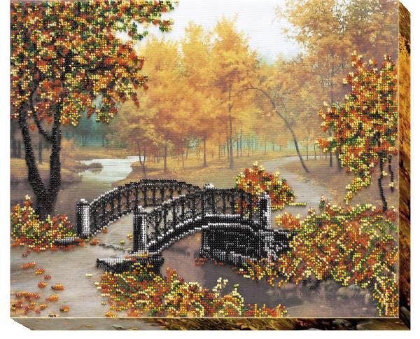 Bead embroidery kit Gold of Autumn needlework kit Art canvas beadwork pattern