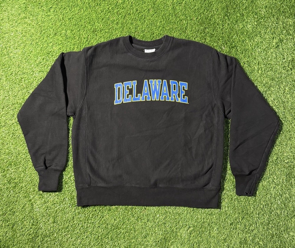 Delaware Reverse Weave Champion Men’s Vintage Crewneck University Size Large