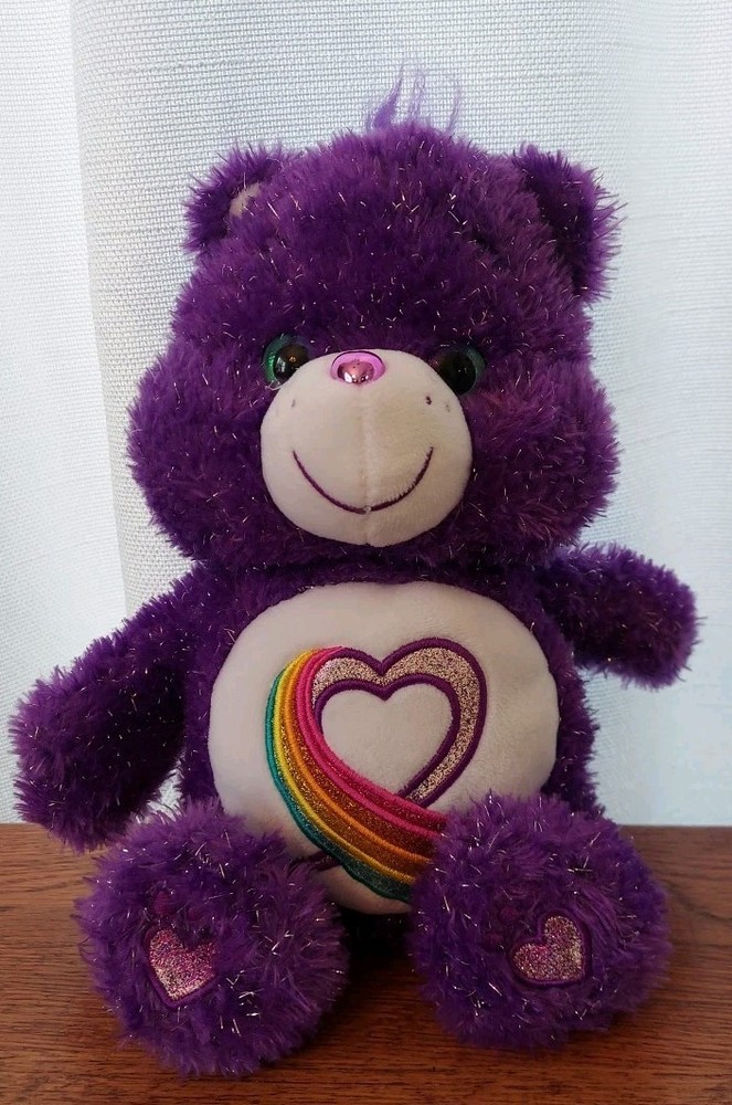 Care Bears Rainbow Heart 35th Anniversary Purple Sparkle Plush 2017