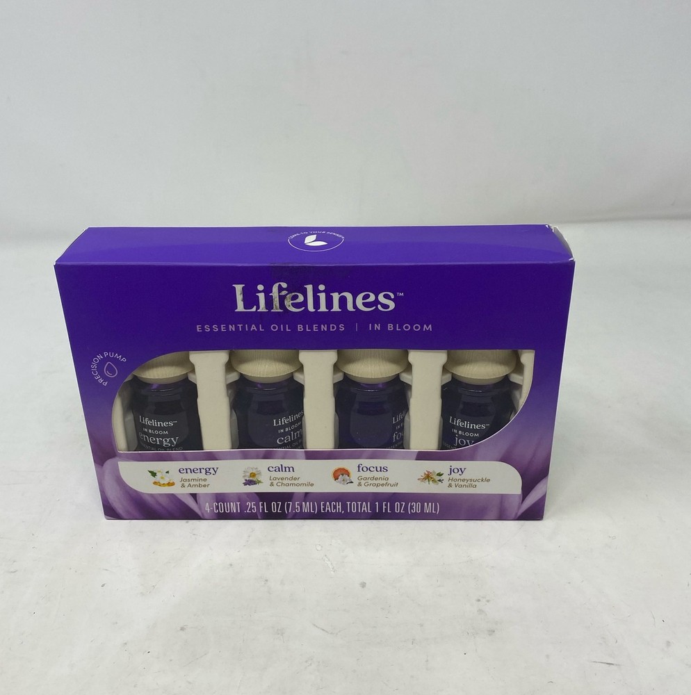 Lifelines In Bloom Essential Oil Blends 4-Pack Purple Gift Box - Joy, Calm