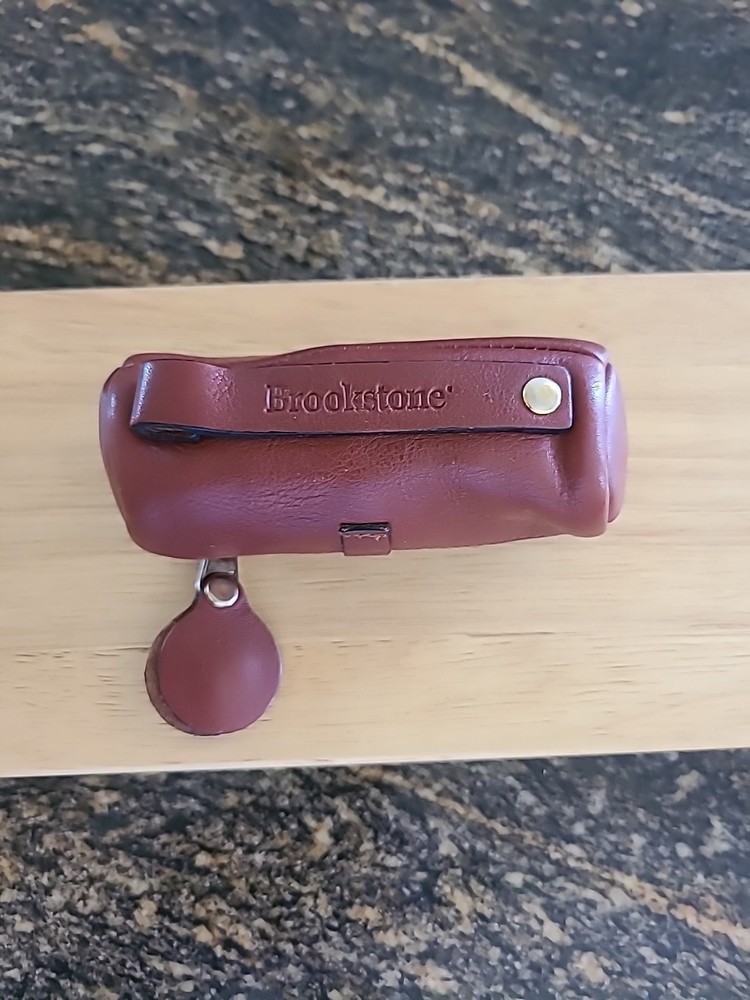 Brookstone Golfer's Leather Tool Tote Golf Balls Christmas Gift Preppy Caddy