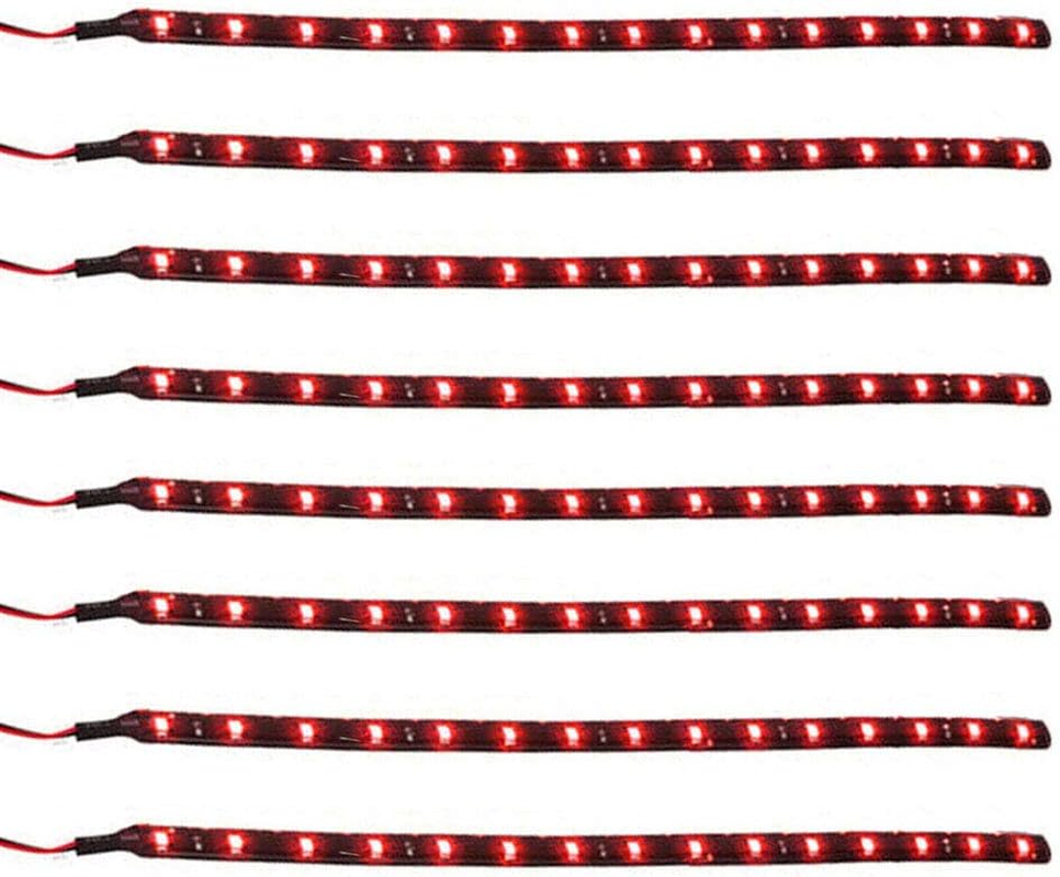 Red 12V 15 Led 30Cm Car Flexible Waterproof Underbody Light Strip Decoration Pac