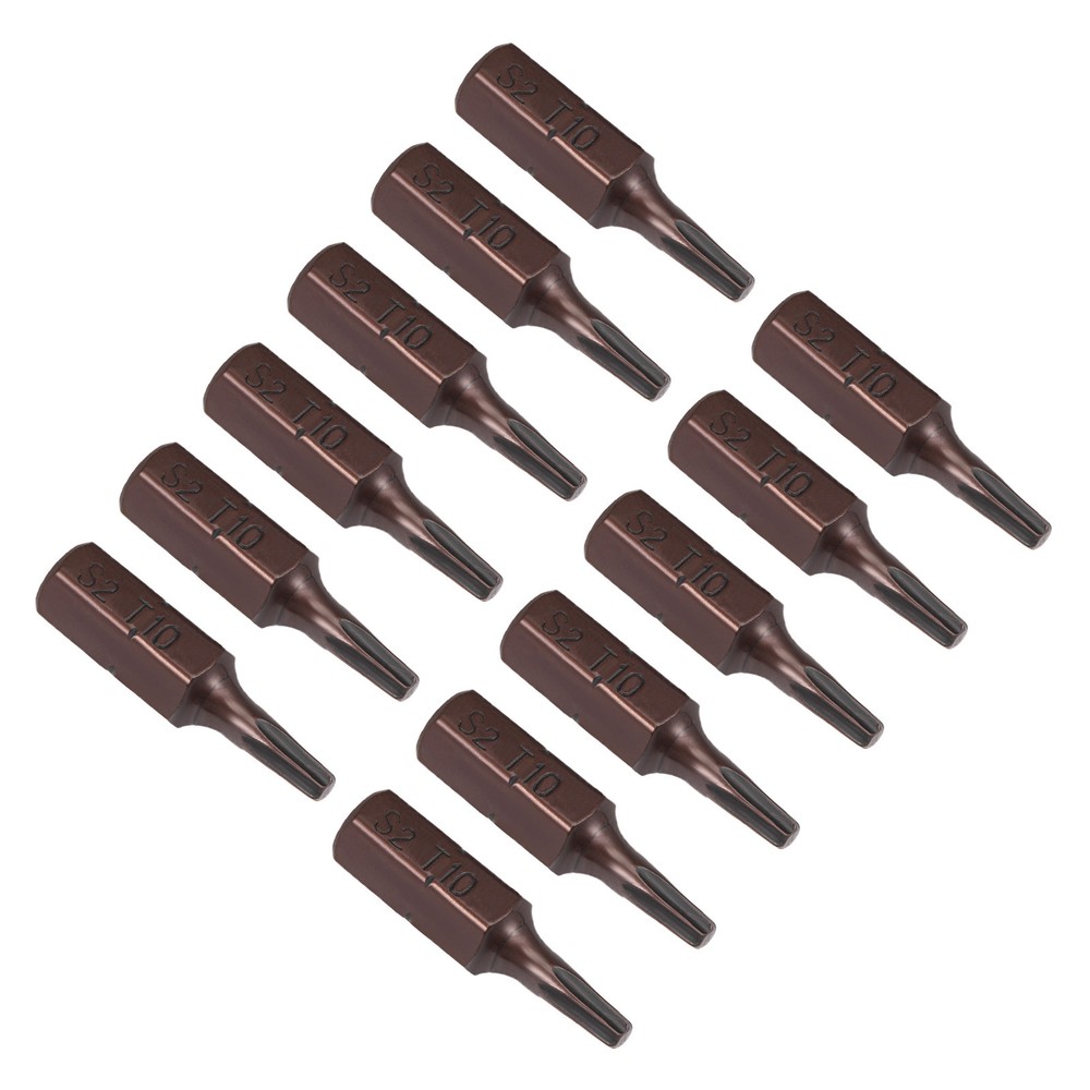 12pcs Torx T10 Security Screwdriver Bits with 1/4 Hex Shank