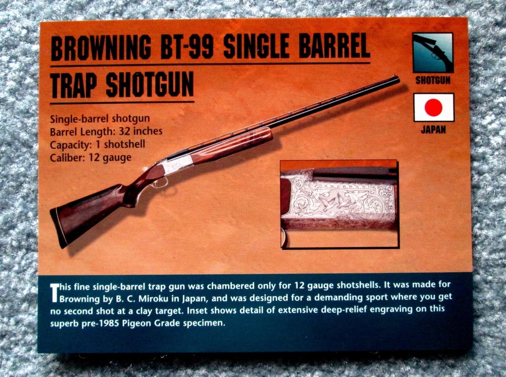 Browning BT-99 Single Barrel Trap Shotgun Classic Firearms Photo Card u