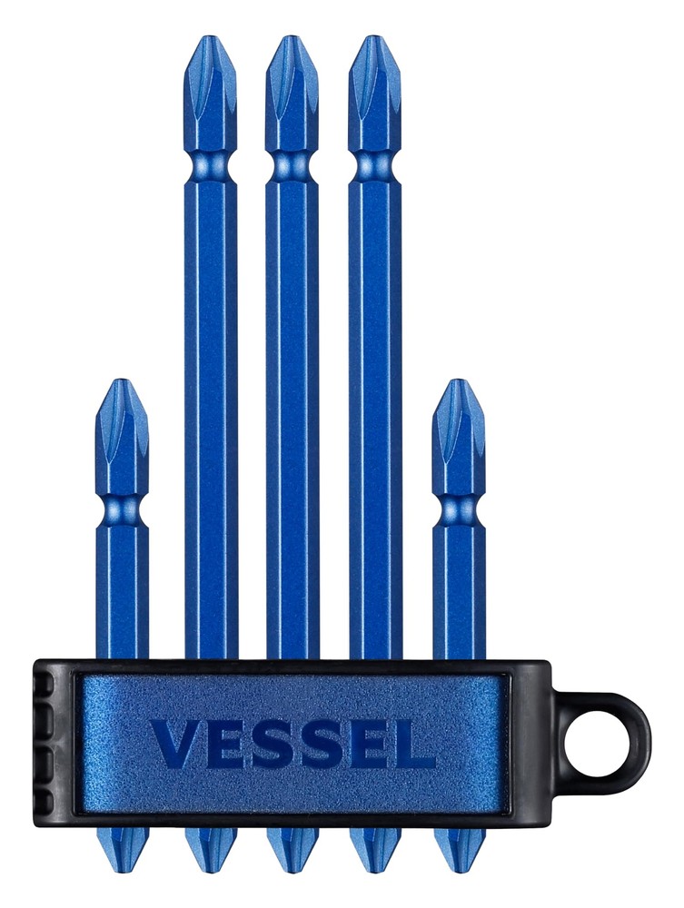 VESSEL Double-ended Bit Premium Set of 5 +2 x 65 2 pieces/+2 x  Blue A145P-PBL