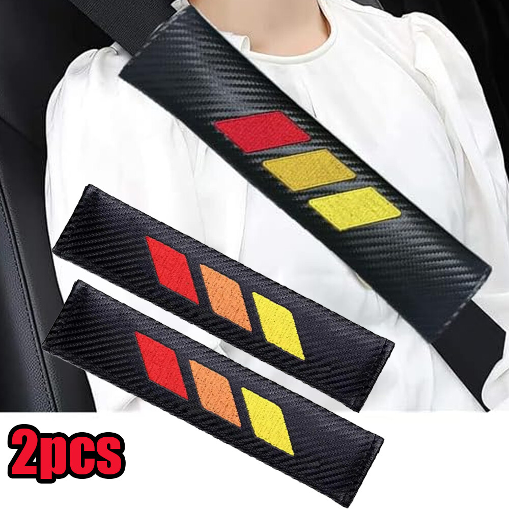 2Pcs Carbon Fiber Car Interior Seat Belt Cover Shoulder Cushion Pad Universal