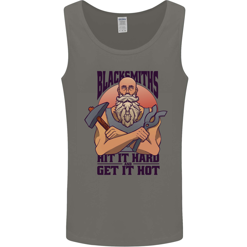 Blacksmiths Hit it Hard and Get it Hot Mens Vest Tank Top