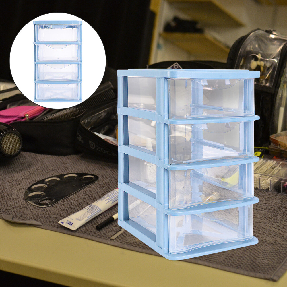 Transparent Rack Shelf Storage Box with Large Capacity Drawer for Office Use