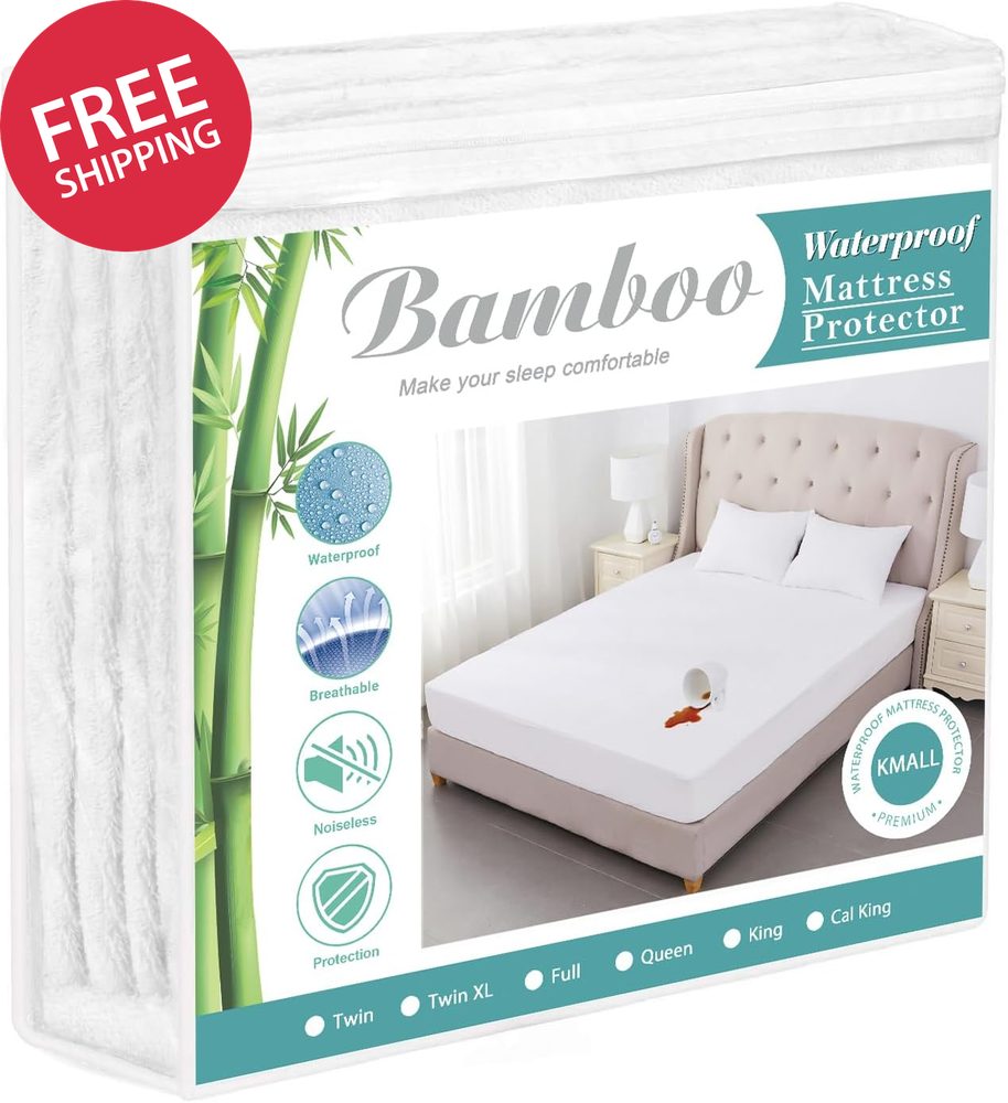 Twin Size Cooling Waterproof Mattress Protector Pad Bed Cover,Breathable Fitted