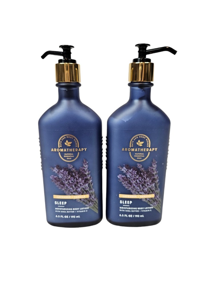 NWT Set of 2 Bath & Body Works Aromatherapy Sleep Lavender & Vanilla Lotion Q37