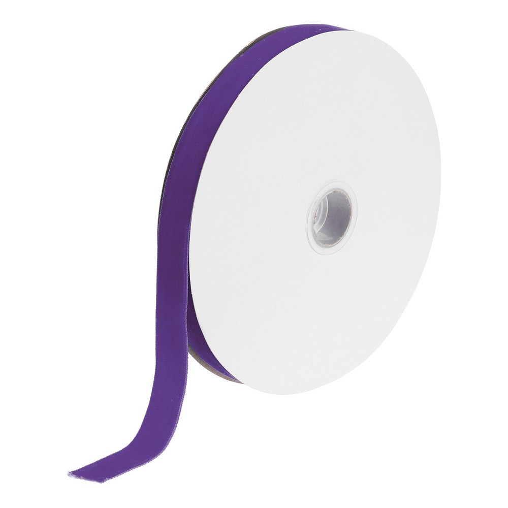 Velvet Ribbon 3/4 Inch x 25 Yard Single Face Spool Silky Fabric Deep Purple