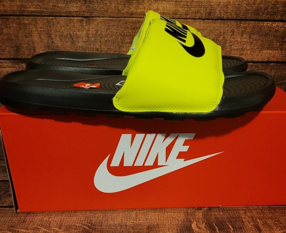 Nike Victori One Slides Sandals CN9675-015 Black/Volt/Noir Men's Size 13 New