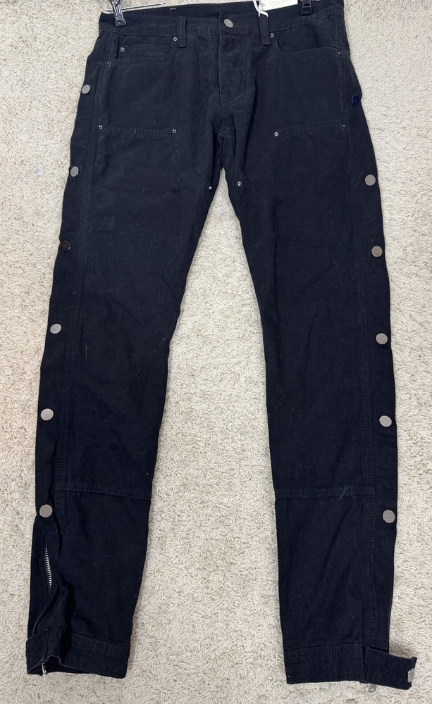 MNML Men’s Snap Western Double Knee Button Fly Canvas Pants Jeans Size 30 X 31