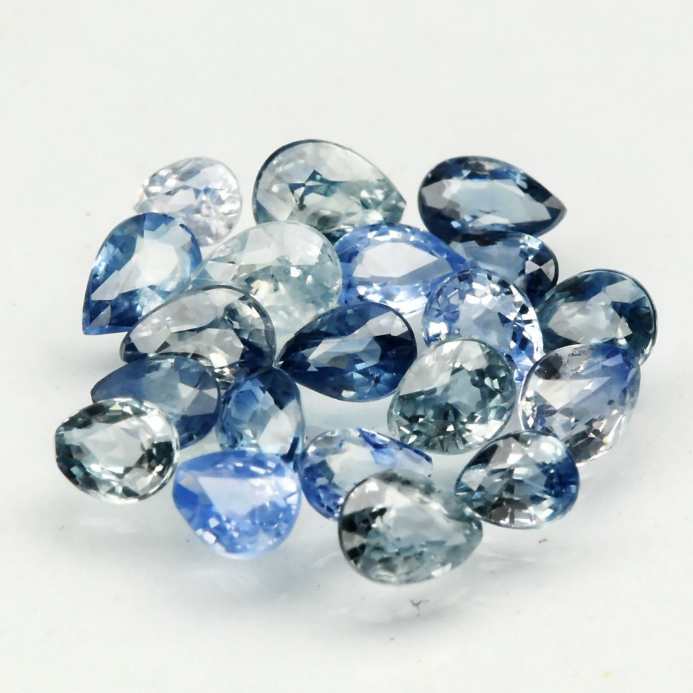 💎 20pcs Lot 2.37ct VS VVS Pear Natural Blue Green Sapphire - Heated Ceylon Gems