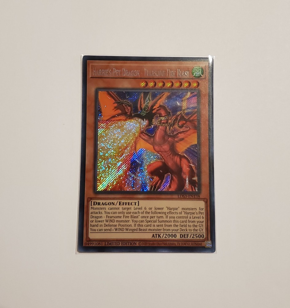 Harpie's Pet Dragon Fearsome Fire Blast LDS3-EN138 Legendary Duelists Card