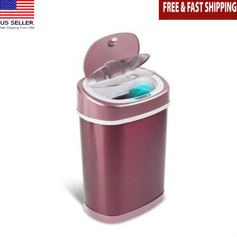 Touchless Motion Sensor Oval Stainless Steel Energy-Efficient Trash Can