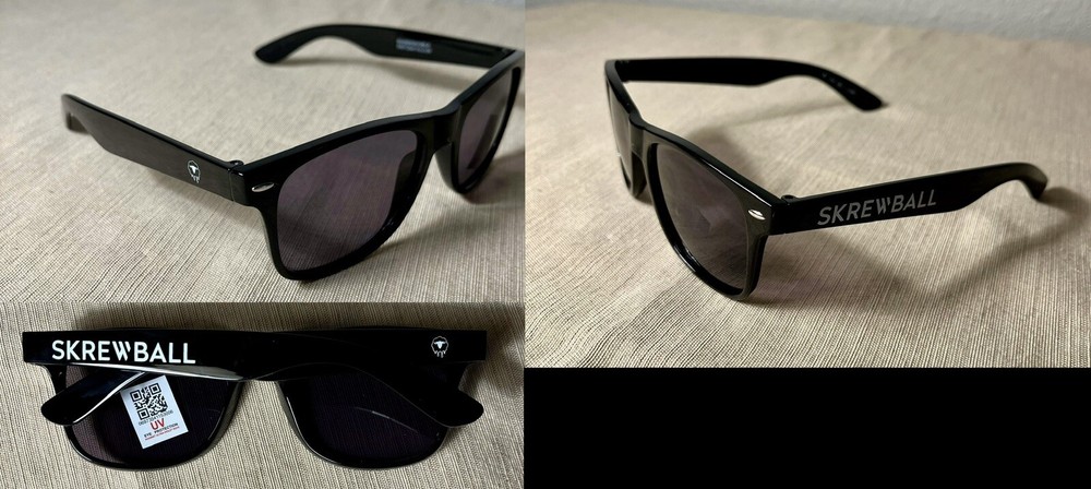 SKREWBALL Whiskey Branded Black Sunglasses With UV Protection *BRAND NEW*