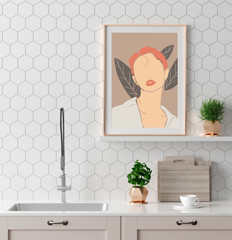 Boho Woman Female Portrait Modern Female Poster Woman Fashion Art Wall Art