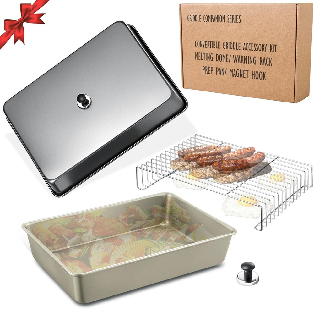 Premium Non-Stick Grill Dome and Warming Rack Set - Perfect for Festive Gifting