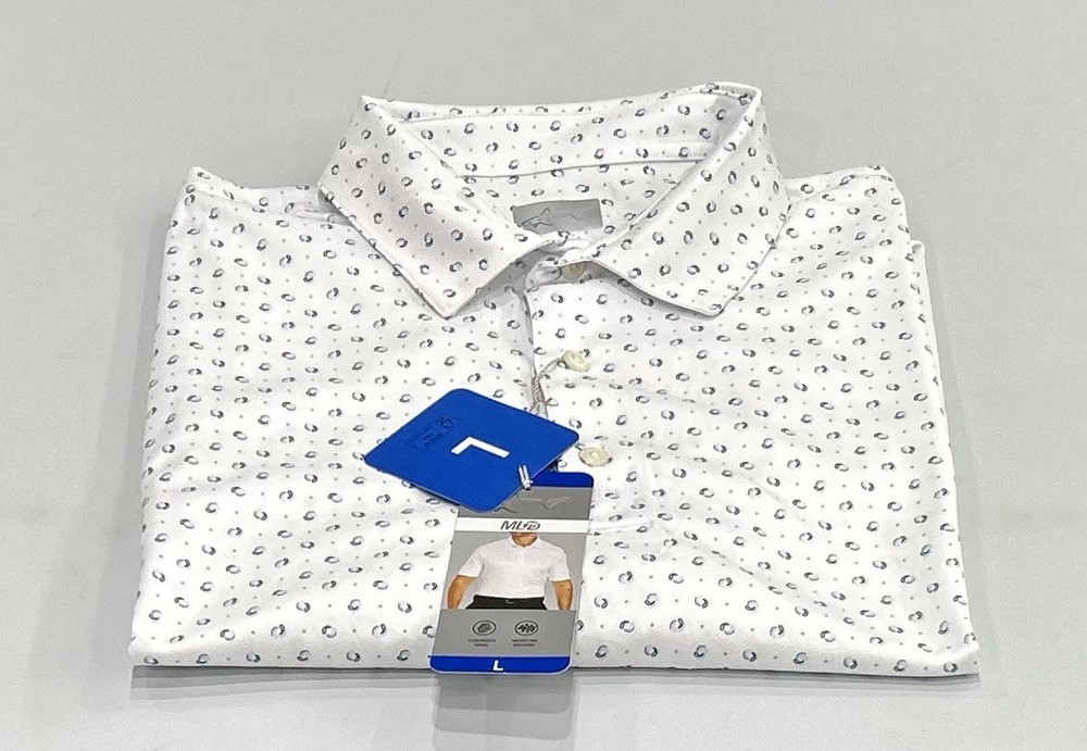 Greg Norman Men's ML75 Short Sleeve 3 Buttons Shirt, White, Size L