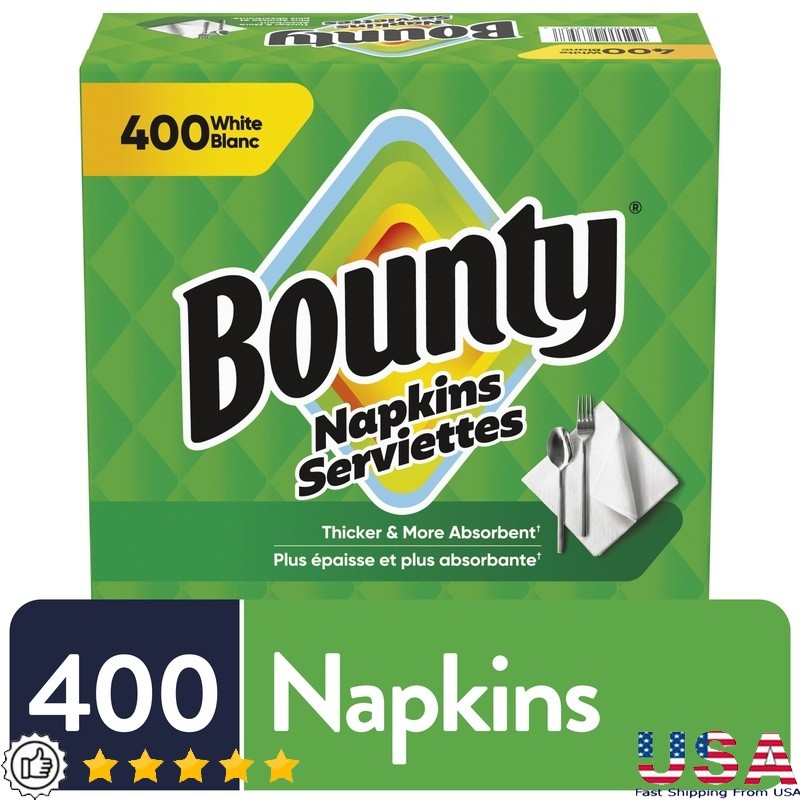 White Paper Napkins 400 Count for Family Meals and Celebrations
