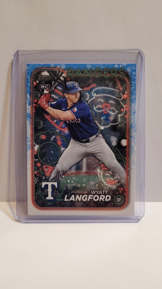 2024 Topps Holiday Wyatt Langford Reindeer Antlers Image Variation Sp RC
