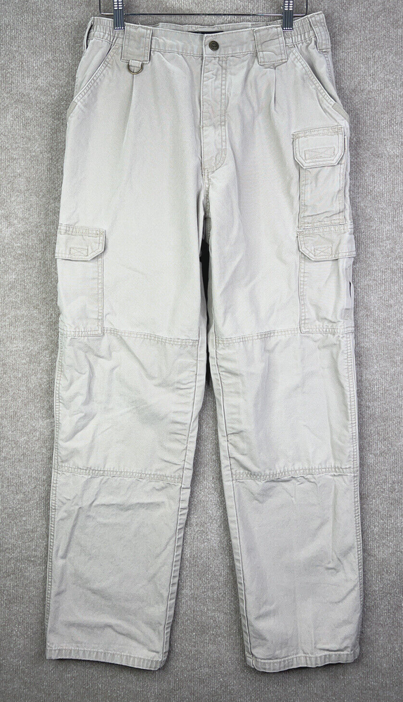 5.11 Tactical Pants Mens 34 x 32 Tan Cotton Canvas Cargo Stretch Waist 74251