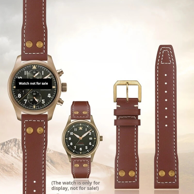Genuine Leather Watch Strap for IWC Mark 18 Pilot Little Prince 20mm 22mm Brown