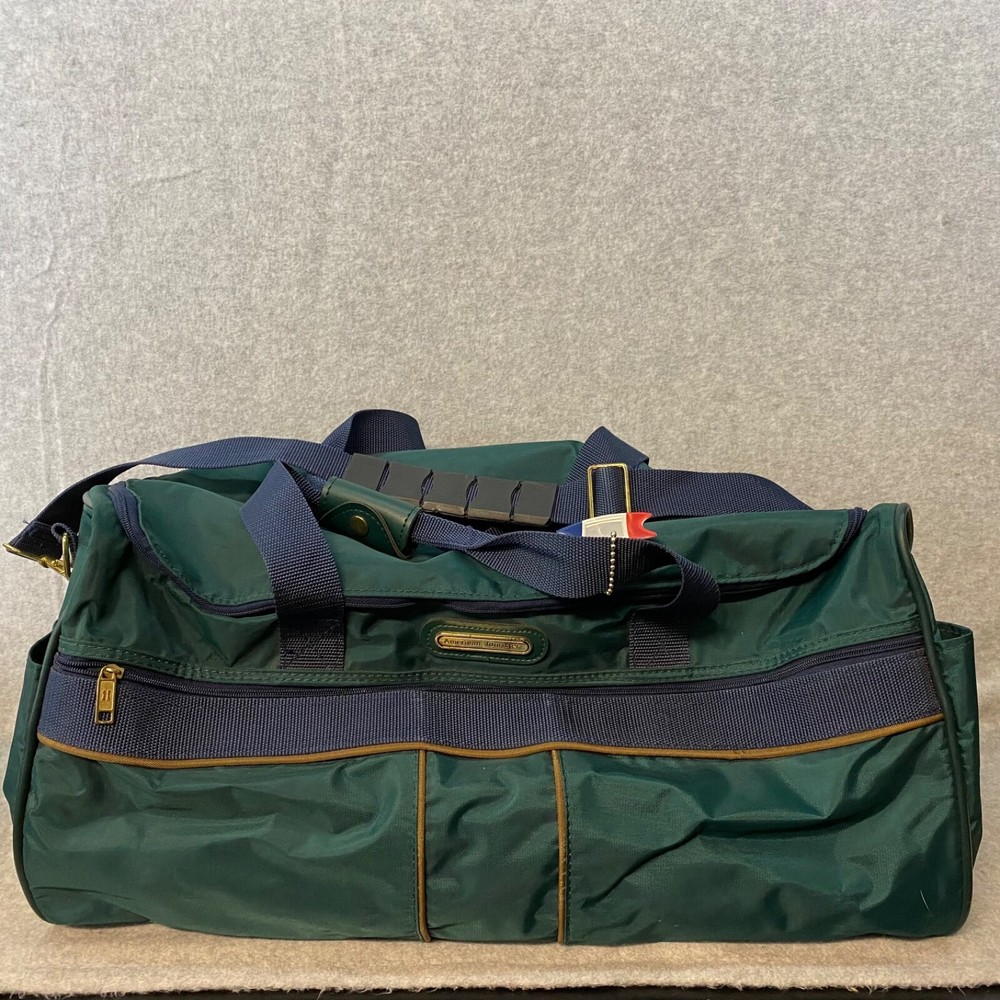 American Tourister Vintage Green Carry On Shoulder Travel Overnight Bag Duffel