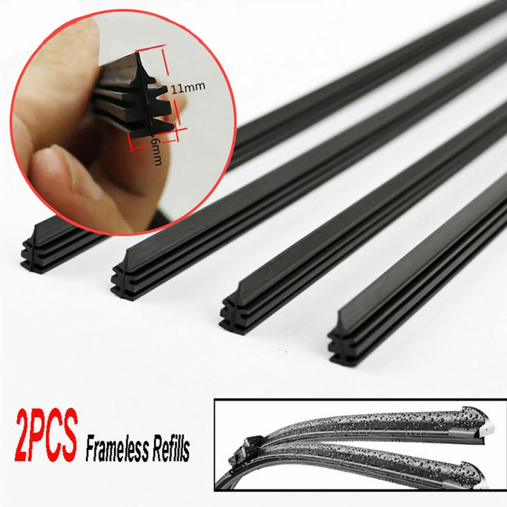 2PCS 26-Inch 6mm Universal Frameless Wiper Blade Refills for Cars and Buses