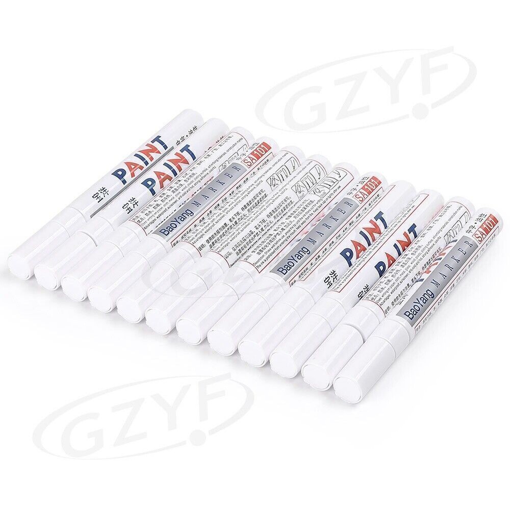 12 PCS Waterproof Permanent Paint Marker Pens Tread Pens Fit Car Tire Rubber