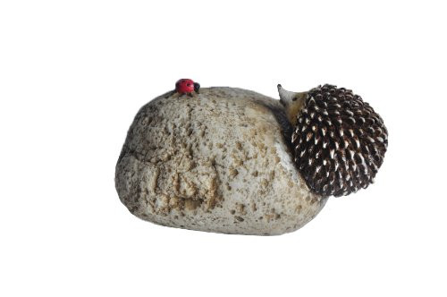 Enchanted Story Fairy Garden Hedgehog and Ladybug on Stone Outdoor Statue