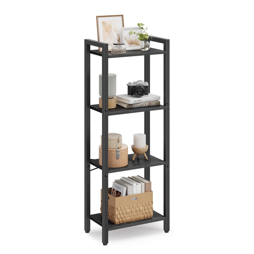 4-Tier Steel Frame Bookshelf for Living Room Home Storage